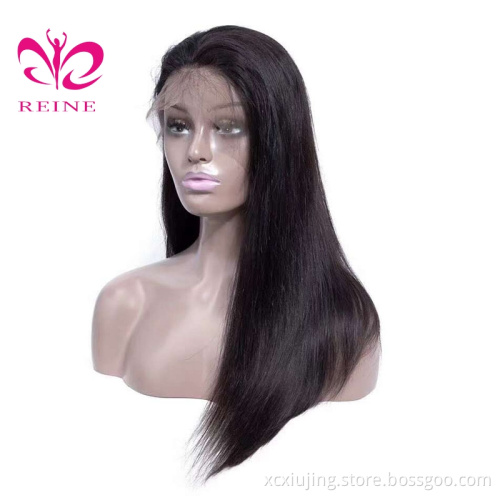 Manufacturer Brazilian Human Hair straight Cuticle Aligned Baby Hair Wig Transparent lace Frontal double drawn  Human Hair wig